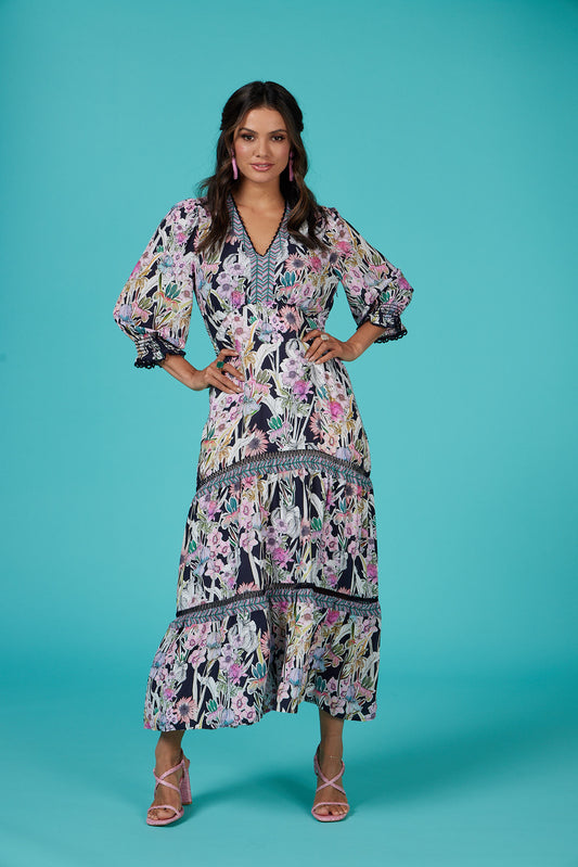 Decoupage Midi Dress