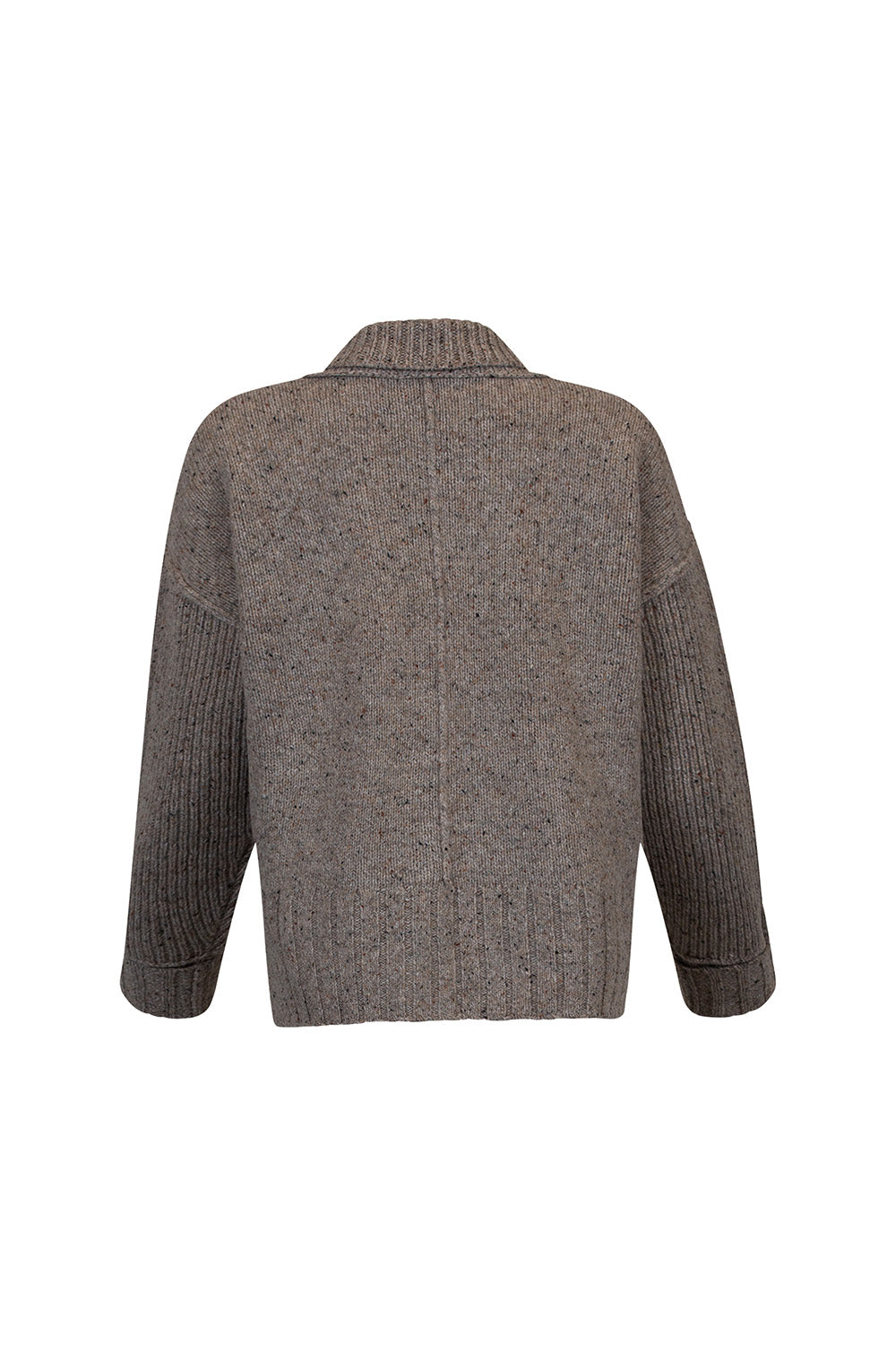 Brown knitted cardigan on a white background