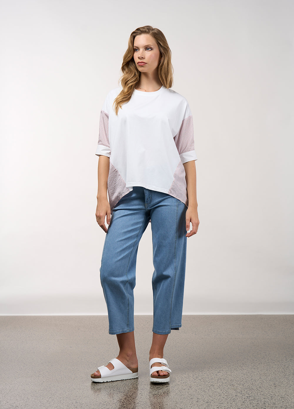 Mixed Media Stripe Top