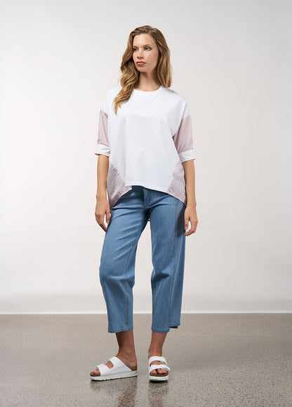 Mixed Media Stripe Top