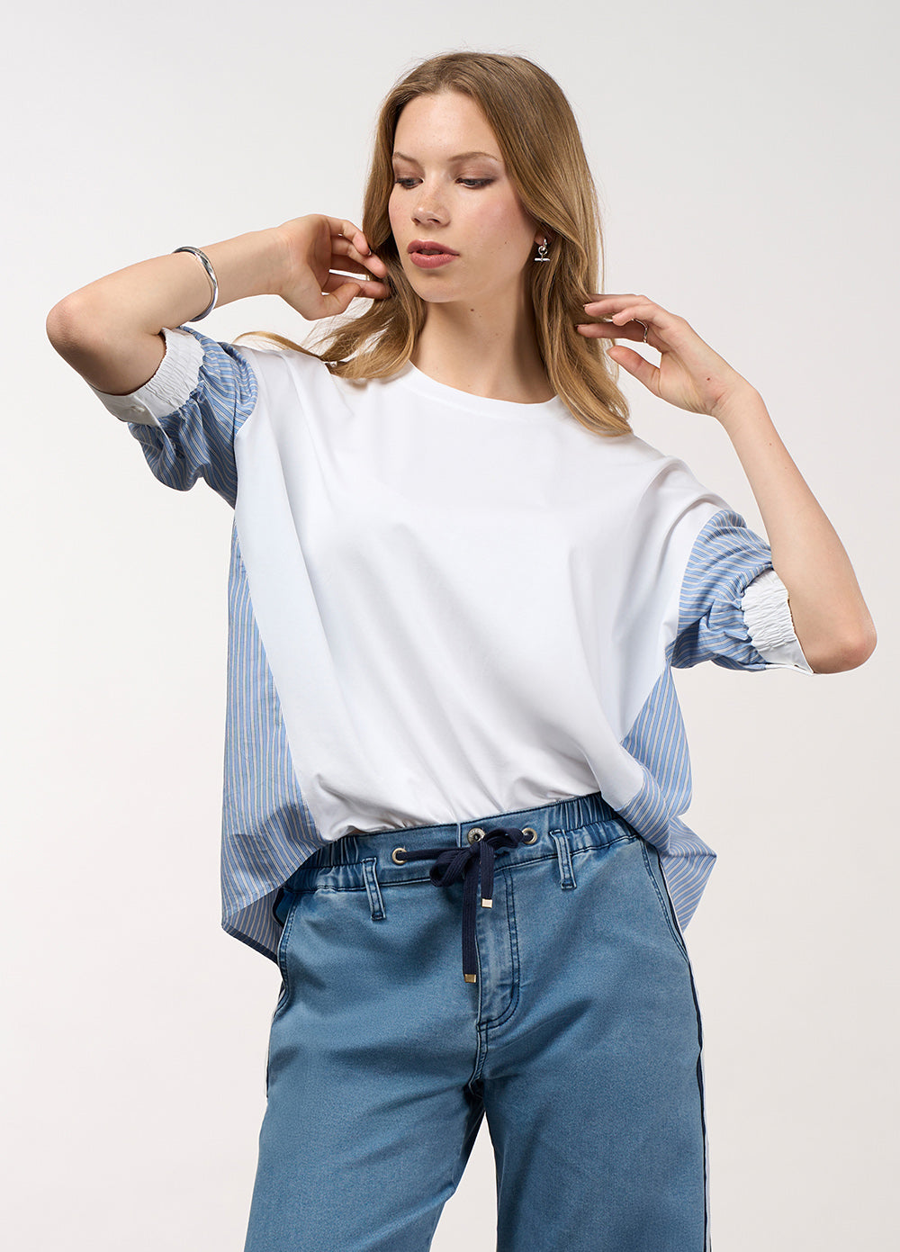 Mixed Media Stripe Top