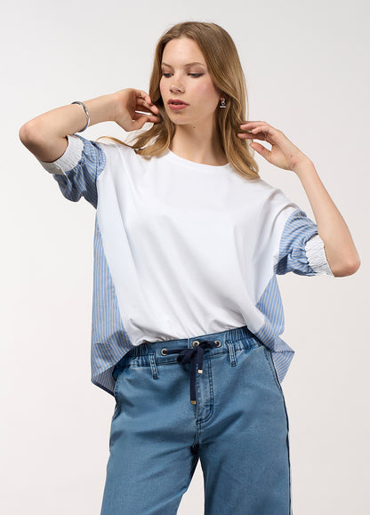 Mixed Media Stripe Top