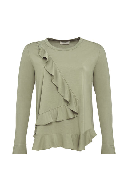 Mixed Media Flounce Top