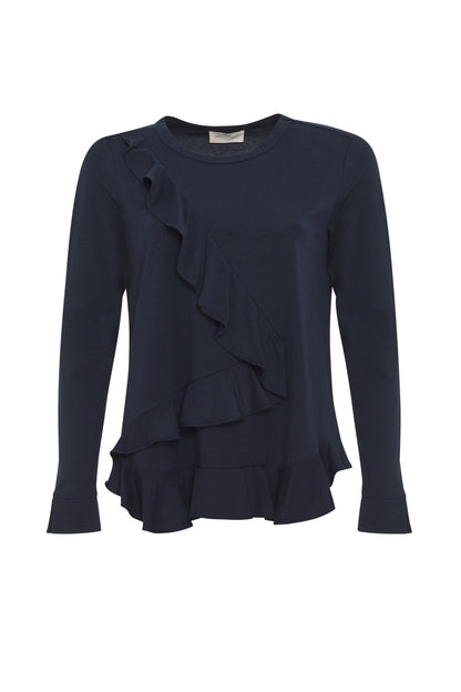 Mixed Media Flounce Top