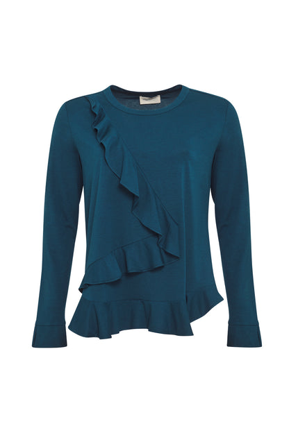 Mixed Media Flounce Top