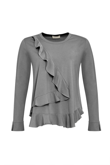 Mixed Media Flounce Top