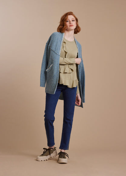 Mixed Media Flounce Top