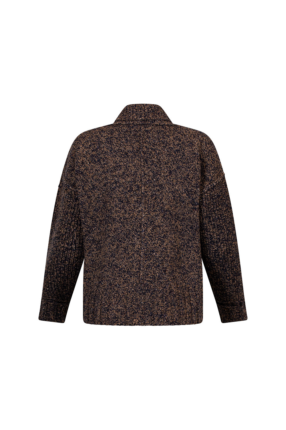 Brown textured cardigan on a white background