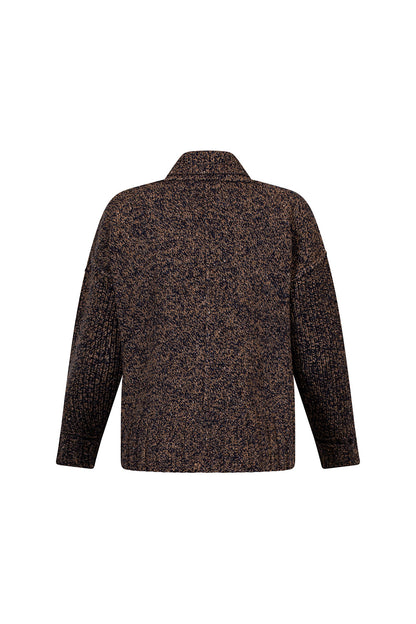 Brown textured cardigan on a white background